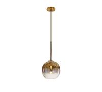 EKSED Lampada a Sospensione Moderna in Vetro con Attacco E27, Paralume Sferico da 20 cm per Soffitto, Ideale per Isola Cucina o Sala da Pranzo (Oro, 1 Luce)