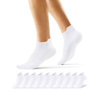 EKSHER Calzini Donna Corti 10 Paia Calze Uomo Corte Estivi Calza Sportive Cotone Bianco Bianchi Elastiche Running Trekking Tennis Traspirante Morbido
