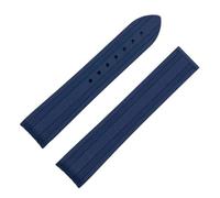 EKSIL 20mm curvo End Watch Belt Qualità Naturale Gomma Morbida Silicone Cinturino Per Omega Cinturino New Seamaster 300 AT150 Bracciale, Black Buckle-20mm
