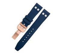 EKSIL 20mm Natura Fluororubber FKM Gomma Con Rivetto Cinturino Per IWC Big Pilot Mark Portugieser Morbido Wristband, 22MM, Agata
