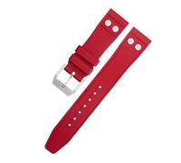 EKSIL 21mm Natura Fluororubber FKM Gomma Con Rivetto Cinturino Per IWC Big Pilot Mark Portugieser Morbido Wristband, 22MM, Agata