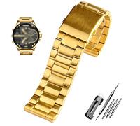 EKSIL Cinturino in acciaio inox 22mm 24mm 26mm 28mm uomini solido bracciale in metallo per diesel DZ7333 DZ4344 orologi band, 28mm, Agata
