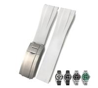 EKSIL Cinturino in gomma con estremità curva, 20 mm, 21 mm, adatto per Rolex Submariner GMT Daytona Deep Sea Dweller Explorer 2 cinturino in silicone, 20mm black buckle