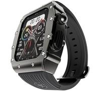 EKSIL Cinturino in lega di zinco per orologio da uomo di lusso, per Apple Watch 45 mm 44 mm, accessori di ricambio, kit di modifica lunetta in metallo Rm, per iWatch Ultra serie 8/7/6/5/4/SE fai da te