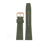EKSIL Cinturino in pelle bovina in nylon ad alta densità per IWC PILOT Portogallo Cinturino in tessuto 20mm 21mm 22mm Bracciale Nero Armygreen Blu Pelle bovina Cintura da polso, 22mm, agata