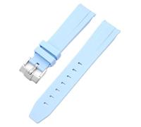 EKSIL Cinturino mimetico per Omega per Swatch MoonSwatch curvo End Silicone Rubber Bracelet Men Women Sport Watch Band Accessorie 20mm, 20mm, Agata