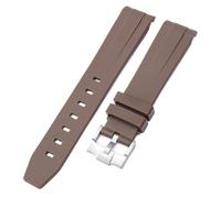 EKSIL Cinturino mimetico per Omega per Swatch MoonSwatch curvo End Silicone Rubber Bracelet Men Women Sport Watch Band Accessorie 20mm, 20mm, Agata