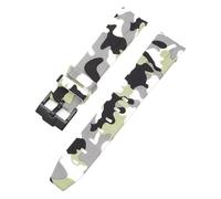 EKSIL Cinturino mimetico per Omega per Swatch MoonSwatch curvo End Silicone Rubber Bracelet Men Women Sport Watch Band Accessorie 20mm, 20mm, Agata