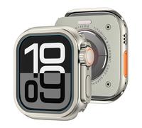 EKSIL Custodia per orologio in lega per Apple Watch Case Ultra 2 49mm Custodia serie S10 46mm S9 S8 S7 S6 S5 S4 SE 44MM 45MM Custodia protettiva per telaio Custodia protettiva in metallo(Titanium colo