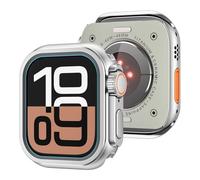 EKSIL Custodia per orologio in lega per Apple Watch Case Ultra 2 49mm Custodia serie S10 46mm S9 S8 S7 S6 S5 S4 SE 44MM 45MM Custodia protettiva per telaio Custodia protettiva in metallo(Matt silver,4
