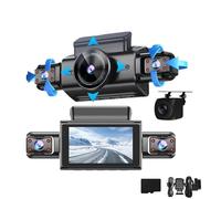 EKSISKIG Dash Cam a 4 canali, visione a 360° su tutti i lati, 2160p x 4 telecamere integrate anteriori e posteriori, telecamera per cruscotto auto sinistra e destra, 8 lampade IR, controllo WiFi e app