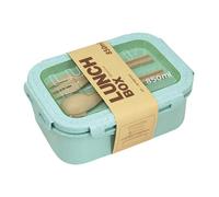 EKsma Bento box for adulti con 2 scomparti, kit for pranzo giapponese con cucchiaio e forchetta, contenitori for la preparazione dei pasti in, contenitore for il pranzo adatto al microonde(Green)