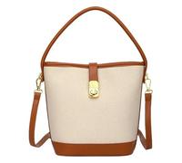 EKSMA Borsa a mano in PU con tracolla, borsa a secchiello for donne e ragazze, shopping e viaggi(Light Brown)
