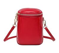 EKSMA Borsa versatile, leggera, semplice, a tracolla, con tracolla regolabile, tinta unita, for appuntamenti all'aperto da donna(Red)