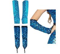 EKSMA Guanti a Scaglie Di Sirena Da 2 Pezzi: Scaldabraccia a Squame Di Pesce, Perfetti Per Costumi, Compleanni, Halloween, Punk, Cosplay, Bar e Altro Ancora