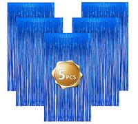 EKSMA Lametta Vorhang Glitzer Stile Invernale, 5 Pezzi di Folie con Frange Luminose e Lamellen, Ideale per Matrimoni, Compleanni, Bachelorette Party e Bühnendekor（Blu）