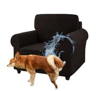 Ektorp - Copridivano elasticizzato 100% impermeabile, per bambini e animali domestici, a prova di perdite, con cuscini, adatto ai cani, colore caffè (sedia, 1 posto + 1 schienale)