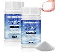 Ekukeon 2 Bottiglie Neve Finta, Neve Artificiale, Neve Finta per Decorazione, Decorazioni per la Coperta di Neve per Le Feste, Neve Artificiale per Interni, Esterni, per Decorazioni Natalizie (100g)