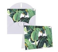 EKYOSHCZ Biglietti di auguri con foglie di palma di banana tropicale, con buste, biglietto di compleanno vuoto per la festa della mamma, Natale, Halloween, matrimonio, biglietti di auguri per tutte le