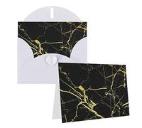 EKYOSHCZ Biglietti di auguri in marmo nero oro con buste vuoto biglietto di compleanno biglietto per la festa della mamma Natale Halloween matrimonio biglietti vuoti per tutte le occasioni biglietti