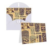 EKYOSHCZ Biglietti di auguri vintage Aloha Tiki con buste vuote, biglietto di compleanno per la festa della mamma, Natale, Halloween, matrimonio, biglietti di auguri per tutte le occasioni, biglietti