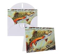 EKYOSHCZ Brook - Biglietti di auguri per la pesca a mosca, con buste, biglietti di auguri per la festa della mamma, Natale, Halloween, matrimonio, biglietti di auguri per tutte le occasioni, biglietti