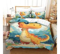 EKZLQJWPN Stampa 3D Dinosaur Set Di Biancheria Da Letto Con 3 Pezzi Set Copripiumino E Federa Coordinata Per Ragazzi E Ragazze,coppie,camera Da Letto,decorazione Single（140x200cm）