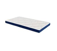 El Almacen del Materasso Schiuma Modello Ten, 90 x 190 x 10 cm - Tutte le misure, Bianco e Blu