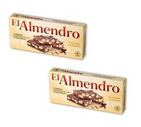 El Almendro - Il pacchetto include 2 Turrón de Chocolate con almendras - Torrone al cioccolato con le mandorle - 250 gr Qualità suprema