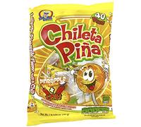 El Azteca Chileta Pina, Chile Pineapple Lollipops, Bag of 40
