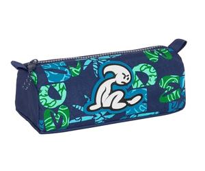 EL BAMBINO GLASSY - Astuccio con cerniera e scomparto, astuccio per bambini, ideale per bambini in età scolastica, comodo e versatile, qualità e resistenza, 21 x 7 x 8 cm, colore blu marino, Blu navy,