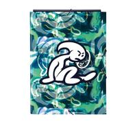 EL BAMBINO KOOK - Cartella portadocumenti con 3 fogli, ideale per bambini di diverse età, comoda e versatile, qualità e resistenza, 26 x 36,5 cm, Blu navy, M, Casual