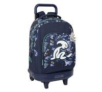 El Bambino NAVY - Zaino grande con ruote, compatto, rimovibile, ideale per bambini di diverse età, comodo e versatile, qualità e resistenza, 33 x 22 x 45 cm