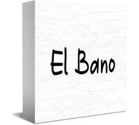 El Bano New Home Decor Rustico Idee Regalo Cartello in Legno Scrivania Mensola Agriturismo Decorazioni Camera 12,7 × 12,7 cm
