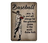 El béisbol fue, es y será el mejor deporte del mundo. Letrero de metal para bar, garaje, habitación de niño, decoración de pared, estilo retro vintage, 20 x 30 cm.