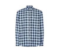 El Búho Nocturno Camicia Uomo Flanella Cotone a Quadri Invernale Premium con Tasca, 100% Cotone, Blu 0400, L
