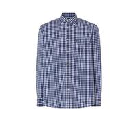 El Búho Nocturno Camicia Uomo Maniche Lunghe Popeline a Quadri con Tasca Easy Iron Extra Soft, 50% Rayon derivato dal bambù, 50% Poliestere, Blu 0309, XL