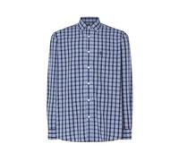 El Búho Nocturno Camicia Uomo Maniche Lunghe Popeline a Quadri con Tasca Easy Iron Extra Soft, 50% Rayon derivato dal bambù, 50% Poliestere, Blu 0310, XXL
