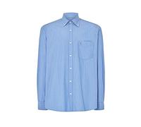 El Búho Nocturno Camicia Uomo Maniche Lunghe Popeline a Righe con Tasca Easy Iron Extra Soft, 50% Rayon derivato dal bambù, 50% Poliestere, Blu 0307, XXL