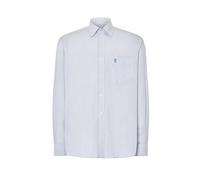 El Búho Nocturno Camicia Uomo Maniche Lunghe Popeline a Righe con Tasca Easy Iron Extra Soft, 50% Rayon derivato dal bambù, 50% Poliestere, Blu 0304, 3XL