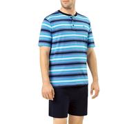 El Búho Nocturno Pigiama Uomo Corto Estivo Cotone Maglia a Righe Pigiama Intero Uomo, 100% Cotone, Blu 3036, XL