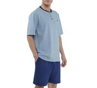 El Búho Nocturno Pigiama Uomo Corto Estivo Cotone Maglia Stampa Pigiama Intero Uomo, 100% Cotone, Blu 3311, XL