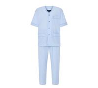El Búho Nocturno Pigiama Uomo Corto Estivo/Long Popeline a Righe Pigiama Intero Uomo, 60% Cotone, 40% Poliestere, Blu 6912, XL