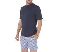 El Búho Nocturno Pigiama Uomo Corto Estivo Maglia e Tessuto Unito Pigiama Intero Uomo, 90% Cotone, 10% Viscosa, Blu 3604, M
