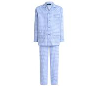 El Búho Nocturno Pigiama Uomo Cotone 100% Lungo Leggero - Estate Intero Classico Set Due Pezzi Ospedale Giacca Bottoni Manica Lunga Pantaloni Aperto Davanti Natale Taglie Forti - Blu 1545, 4XL