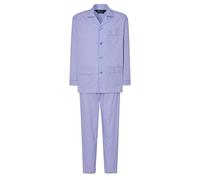 El Búho Nocturno Pigiama Uomo Cotone 100% Lungo Leggero - Estate Intero Classico Set Due Pezzi Ospedale Giacca Bottoni Manica Lunga Pantaloni Aperto Davanti Natale Taglie Forti - Blu 1538, XXL