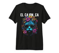 El Cajon California - Gatto e Fiori Maglietta Premium