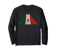 El Castillo Kukulkan Piramide Chichen Itza - Bandiera del Messico Maglia a Manica