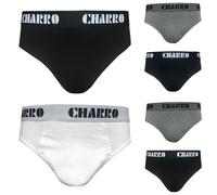 EL CHARRO - 3 o 6 PEZZI SLIP UOMO BIANCO NERO BLU GRIGIO COTONE ELASTICIZZATO
