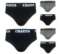 EL CHARRO - 6 PEZZI SLIP UOMO TINTA UNITA NERO BLU GRIGIO - COTONE ELASTICIZZATO
